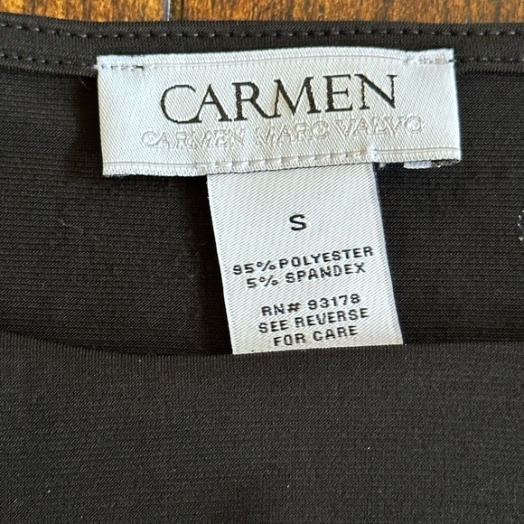 CARMEN MARC VALVO | Black Long Sleeve Ruched Top - Picture 4 of 5